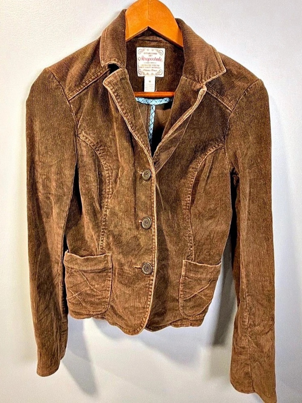 Aeropostale Corduroy Blazer Jacket Brown Medium